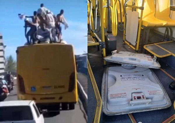 Membros da Bamor flagrados ‘surfando’ em teto de ônibus serão responsabilizados, diz secretaria