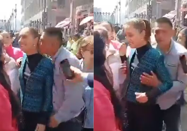 Presidente do México é assediada por homem durante contato com apoiadores