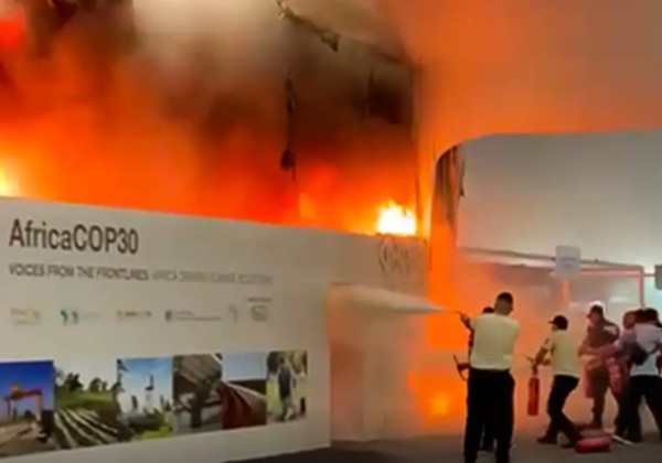 Incêndio atinge parte do pavilhão da COP30, em Belém