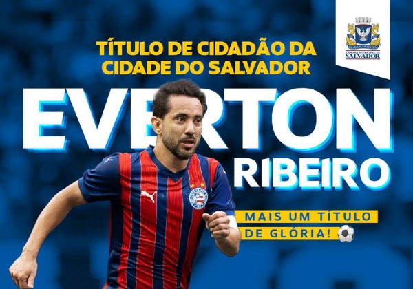 Éverton Ribeiro receberá título de cidadão soteropolitano na terça (2) na Câmara Municipal