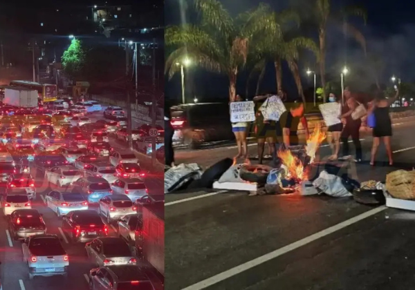 Moradores do Bairro da Paz bloqueiam Avenida Paralela em protesto contra demolições de casas