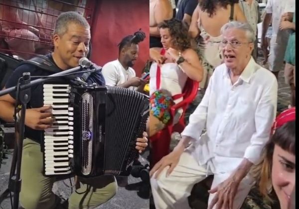 Caetano Veloso se rende a forró baiano em encontro musical no Largo Dois de Julho