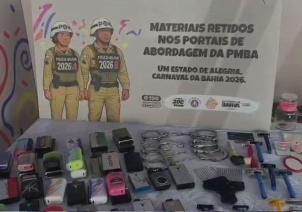 PM retém mais de 500 objetos impróprios nos portais do Carnaval de Salvador