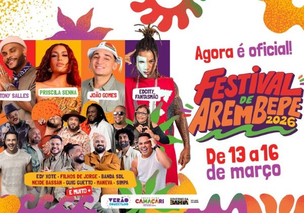Confira programação oficial do Festival de Arembepe 2026