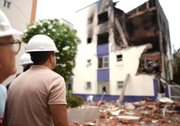 Prédio atingido por explosão no Stiep começa a ser demolido nesta quarta-feira (8)
