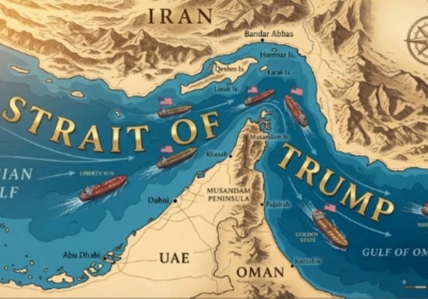 Trump publica imagem em que Ormuz é renomeado como 'Estreito de Trump'