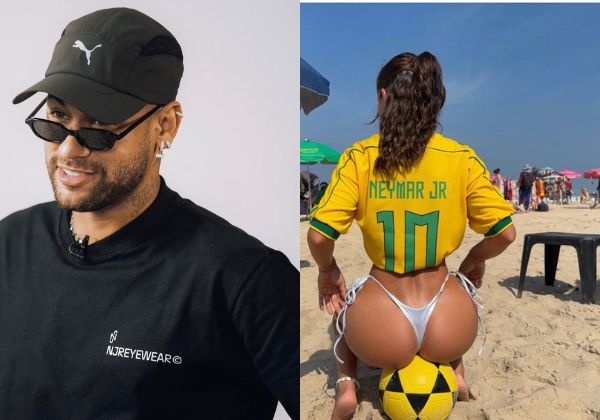 Modelo associada a Neymar volta a viralizar ao usar camisa do craque no Rio 