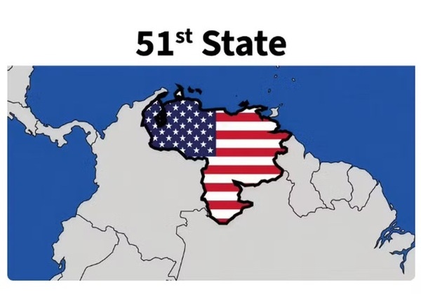 Trump posta mapa da Venezuela como 51º estado dos EUA