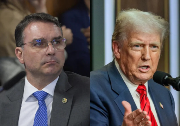 Flávio Bolsonaro desembarca nos EUA nesta segunda-feira (25) à espera de encontro com Trump