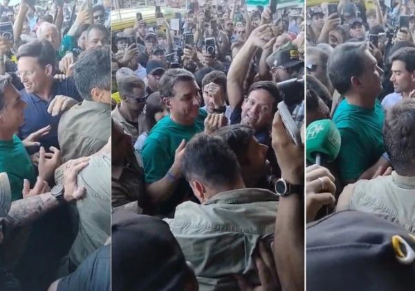 ‘Parece que estou na corda do Chiclete’, diz Flávio Bolsonaro ao ser recebido por apoiadores na Bahia