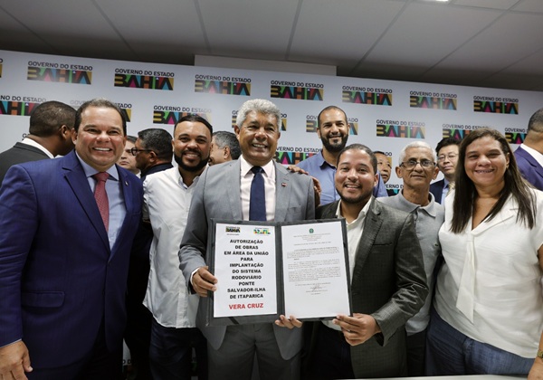 Jerônimo autoriza início das obras em terra da Ponte Salvador–Itaparica