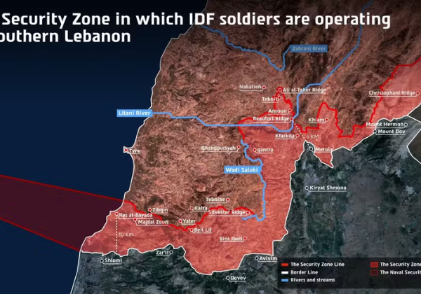 Israel divulga mapa de área ocupada no Líbano e desafia acordo de paz firmado entre EUA e Irã