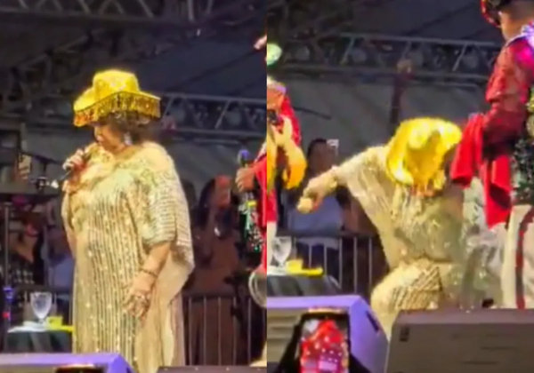 Cantora Alcione se desequilibra e cai no palco em show no Maranhão
