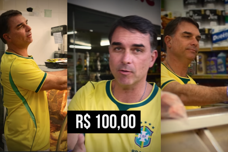 Flávio faz vídeo comprando carnes para churrasco e culpa Lula por preço alto; assista