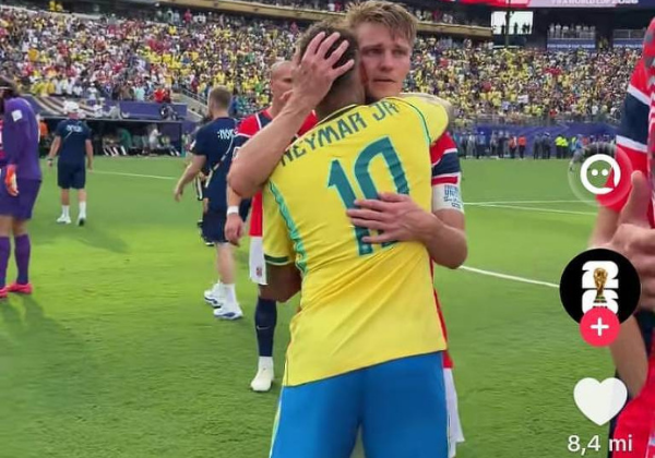 Vídeo de Neymar parabenizando noruegueses após eliminação é o 2º mais visto no TikTok da Fifa