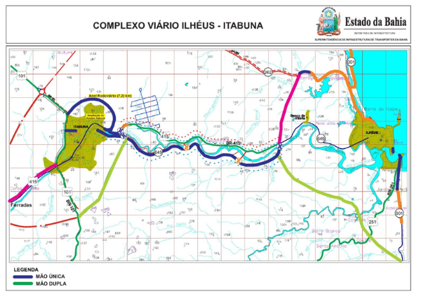 Tráfego na BA-649 opera em sentido único de Itabuna para Ilhéus, alerta Estado