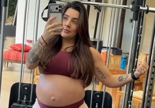 Lauana Prado exibe barrigão aos 9 meses de gestação durante treino e encanta fãs 