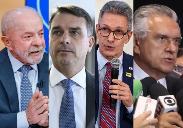 Lula tem empate técnico com Flávio, Zema e Caiado em projeções de 2º turno da pesquisa PoderData