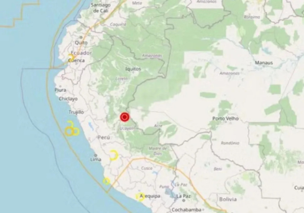 Terremoto de magnitude 5,6 é registrado próximo à fronteira entre Peru e Brasil
