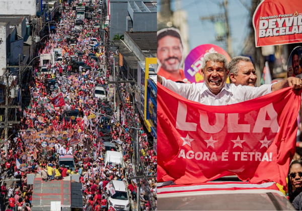 Jerônimo Rodrigues, Rui Costa e Jaques Wagner fazem caminhada em Feira de Santana