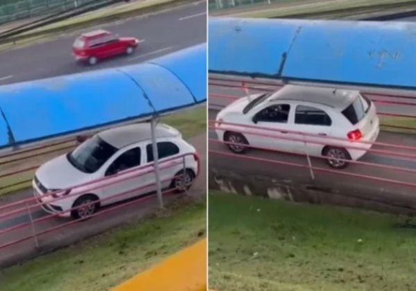 Carro flagrado em passarela na Av. Paralela, em Salvador, era dirigido por adolescente