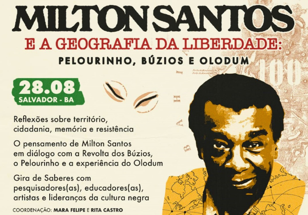 Olodum celebra centenário de Milton Santos com seminário sobre território, búzios e liberdade no Pelourinho