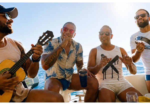 Os Sungas lança clipe de “Pra Relaxar” em meio a passeio de lancha
