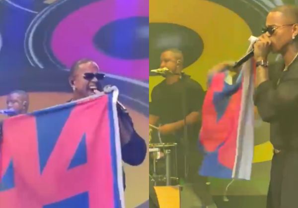 Leo Santana declara apoio a ACM Neto e exibe bandeira do 44 durante show