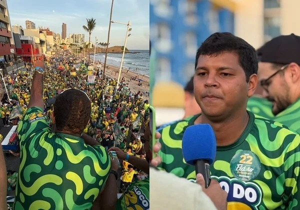 Diego Castro pede votos para Flávio em ato na Barra: ‘É hora de tirar o PT do poder’
